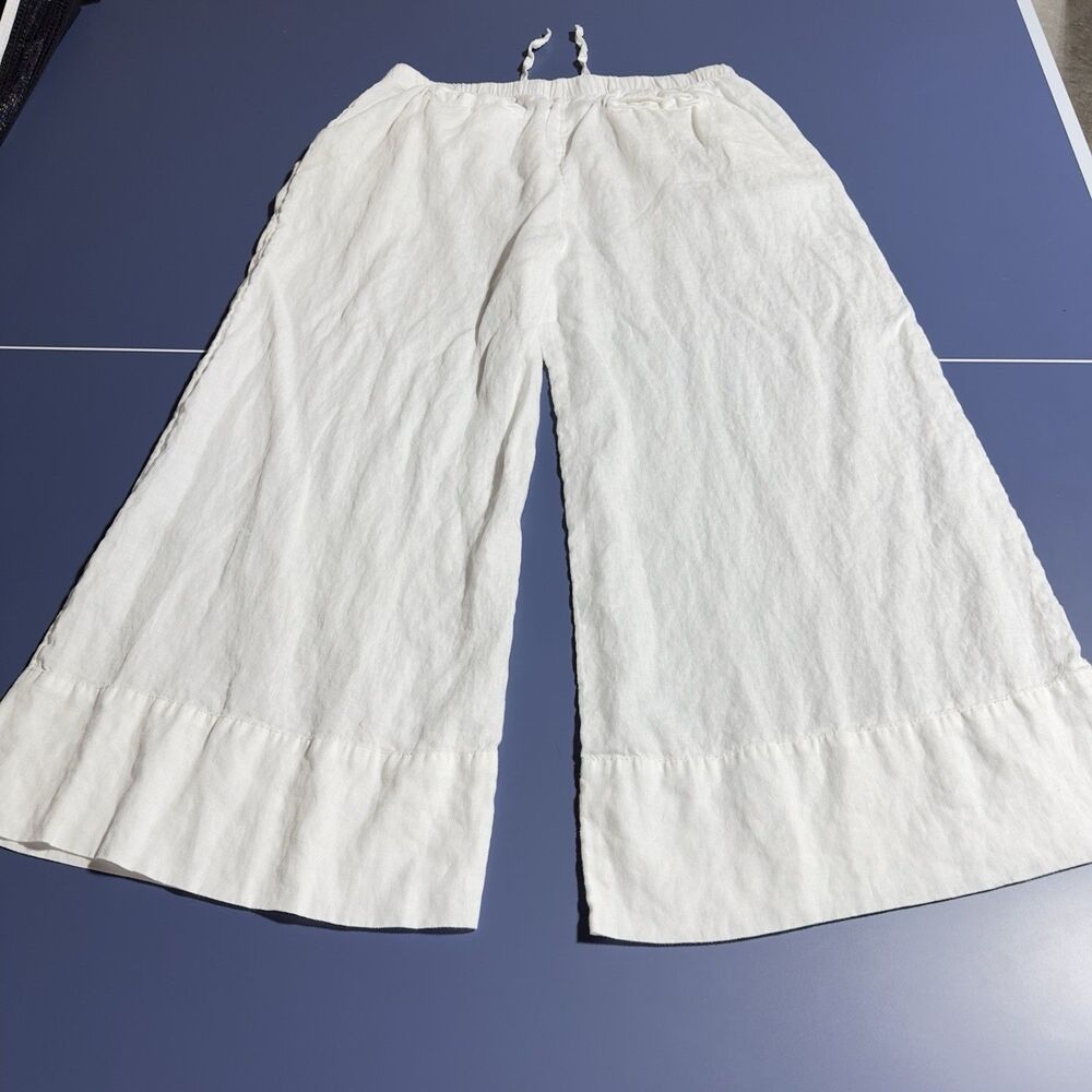 Caslon Women’s White Linen Wide Leg Pants Size XXL Pull On Elastic Waist - Picture 5 of 8